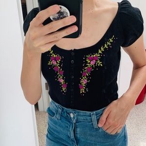 Betsy Johnson flower sweater top